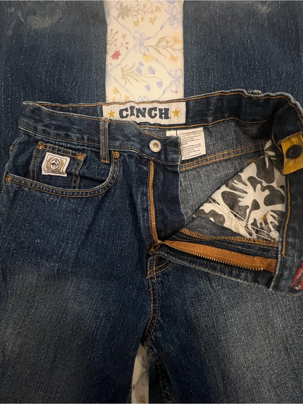 Cinch Men's Indigo Blue Denim Jeans with Contrast Stitching